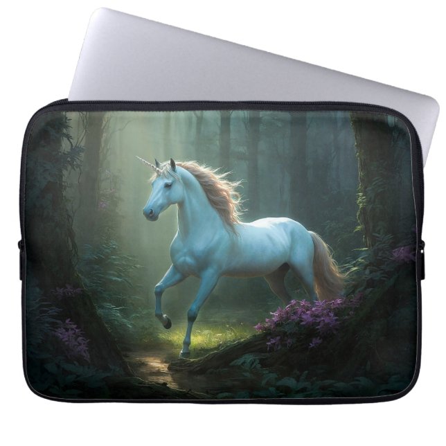 Magische eenhoorn in betoverd bos laptop sleeve (Voorkant)