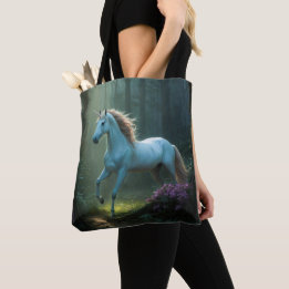 Magische eenhoorn in betoverd bos tote bag