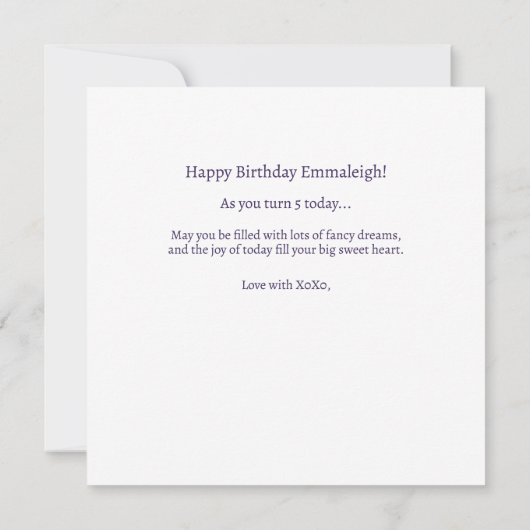 Magische eenhoorn kasteel verjaardagswensen kaart (Achterkant)