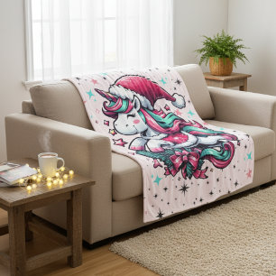 Magische Eenhoorn Kerstdeken Fleece Deken
