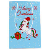 Magische Eenhoorn Kerstmis Medium Cadeauzakje (Voorkant)