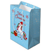 Magische Eenhoorn Kerstmis Medium Cadeauzakje (Achterkant Gekanteld)