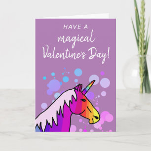 Magische Eenhoorn Kinderen Klas Valentijnsdag Feestdagen Kaart