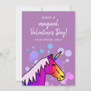 Magische Eenhoorn Kinderen Klas Valentijnsdag Feestdagenkaart