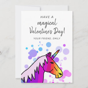 Magische Eenhoorn Kinderen Klas Valentijnsdag Feestdagenkaart