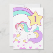 Magische Eenhoorn Kinderen verjaardagsuitnodiging Kaart (Achterkant)