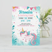 Magische eenhoorn Kind's Fun verjaardagsfeestje Kaart (Staand voorkant)