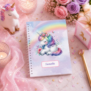Magische Eenhoorn Kleurrijke Pastel Meisje Verjaar Notitieboek