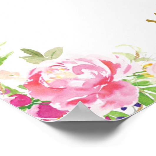 Magische Eenhoorn Levendig Bloemendekoration Gebur Poster (Hoek)