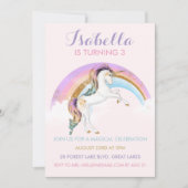 Magische Eenhoorn Meisjes Verjaardag Uitnodiging (Voorkant)