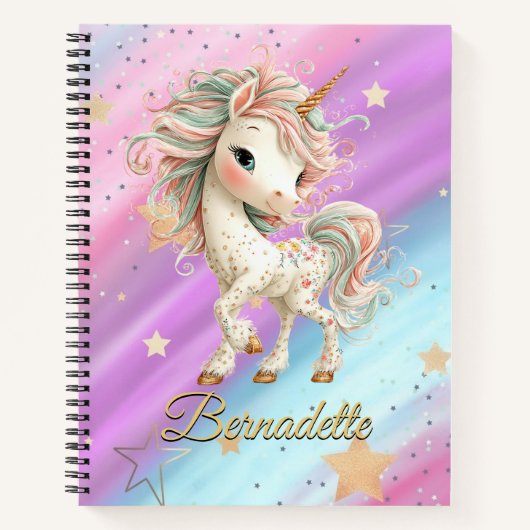 Magische Eenhoorn met Regenboog Notitieboek (Voorkant)