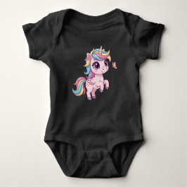 Magische Eenhoorn met Regenbooghaar Baby Bodysuit