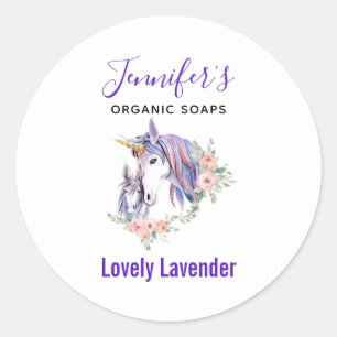 Magische Eenhoorn Moeder & Baby Waterverf Zeepkaar Ronde Sticker