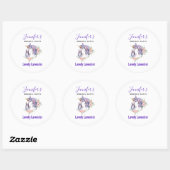 Magische Eenhoorn Moeder & Baby Waterverf Zeepkaar Ronde Sticker (Vel)