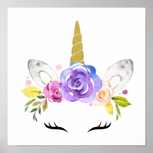 Magische Eenhoorn, Mooie Eenhoorn, Meisjes Slaapka Poster (Voorkant)