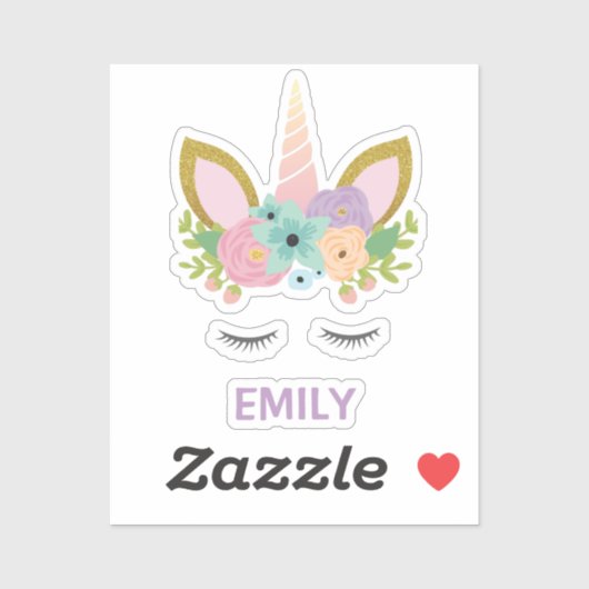 Magische Eenhoorn naam sticker op telefoon en lapt (Vel)