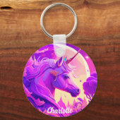 Magische Eenhoorn onder het maanlicht Sleutelhanger (Voorkant)