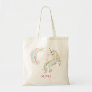 Magische Eenhoorn op Golden Swing Tote Bag