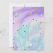 Magische Eenhoorn Paarse Bloem 1e Verjaardag Kaart (Achterkant)