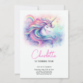 Magische Eenhoorn Party Elke Leeftijd Verjaardag Kaart (Voorkant)