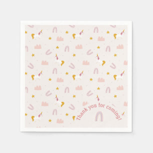 Magische Eenhoorn Party Servkin – Roze Pastelregen Servet