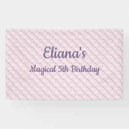 Magische Eenhoorn Pastel Regenboog Verjaardagsfees Spandoek