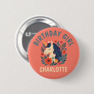 Magische Eenhoorn Persoonlijke Fantasie Verjaardag Ronde Button 5,7 Cm