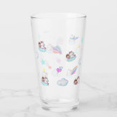 Magische Eenhoorn Prinses regenboog patroon gradië Glas (Achterkant)