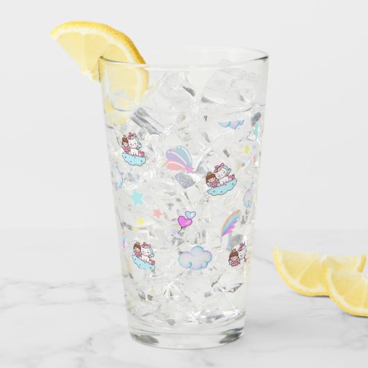 Magische Eenhoorn Prinses regenboog patroon gradië Glas (Voorkant ijs)