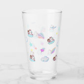 Magische Eenhoorn Prinses regenboog patroon gradië Glas (Voorkant)