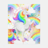 Magische Eenhoorn Prinses Starburst Regenboog Fleece Deken (Voorkant)