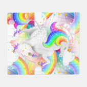 Magische Eenhoorn Prinses Starburst Regenboog Fleece Deken (Voorkant (Horizontaal))