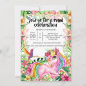 Magische eenhoorn prinses tropisch bos kaart (Voorkant)