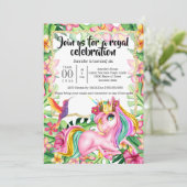 Magische eenhoorn prinses tropisch bos kaart (Staand voorkant)