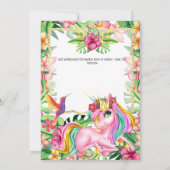 Magische eenhoorn prinses tropisch bos kaart (Achterkant)