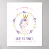 Magische eenhoorn prinses | Verjaardagsfeestje Wel Poster (Voorkant)