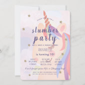 Magische Eenhoorn Rainbow Slumber Party Verjaardag Kaart (Voorkant)