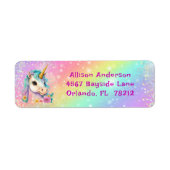 Magische Eenhoorn Rainbow Sparkles Verjaardag Labe Etiket (Voorkant)