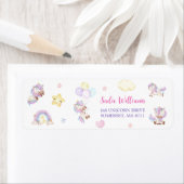 Magische Eenhoorn Rainbow Verjaardagsfeestlabel Etiket (Insitu)