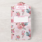 Magische eenhoorn regenboog Baby shower All In One Uitnodiging (Buitenkant)