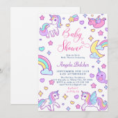 Magische Eenhoorn Regenboog Baby Shower Kaart (Voorkant / Achterkant)