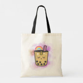 Magische eenhoorn regenboog boba thee | Aangepaste Tote Bag (Achterkant)