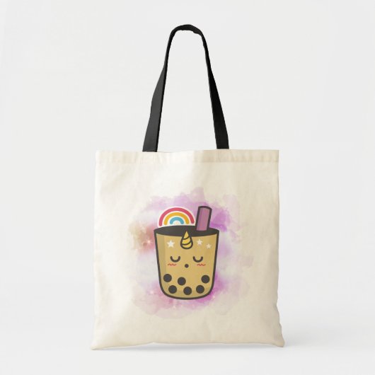 Magische eenhoorn regenboog boba thee | Aangepaste Tote Bag (Voorkant)