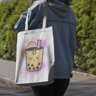 Magische eenhoorn regenboog boba thee   Aangepaste Tote Bag