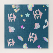 Magische Eenhoorn regenboog carrousel patroon verj Legpuzzel (Horizontaal)