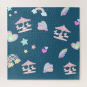 Magische Eenhoorn regenboog carrousel patroon verj Legpuzzel (Verticaal)