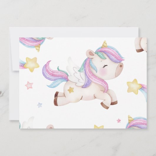 Magische eenhoorn regenboog foto dank u kaart (Achterkant)