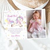 Magische eenhoorn regenboog foto dank u kaart