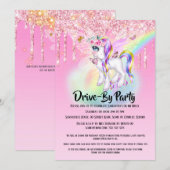 Magische eenhoorn regenboog glitter mythische part kaart (Voorkant / Achterkant)