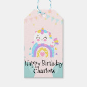 Magische Eenhoorn regenboog gradiënt verjaardagsfe Cadeaulabel (Voorkant)